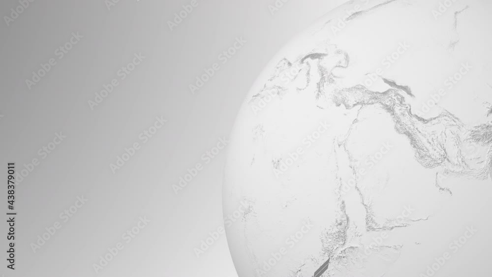 Wall mural global satellite system execution in light gray style of flying satellites around the globe. loop an