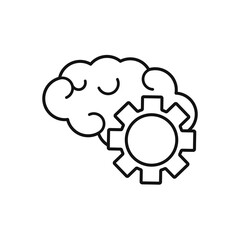 Creative Brain Gear Mind Symbol Logo Design Illustration