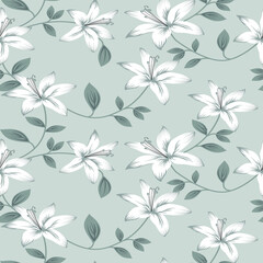 seamless vector flower design pattern on background