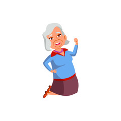 mature age woman jumping and celebrate victory in bingo game cartoon vector. mature age woman jumping and celebrate victory in bingo game character. isolated flat cartoon illustration