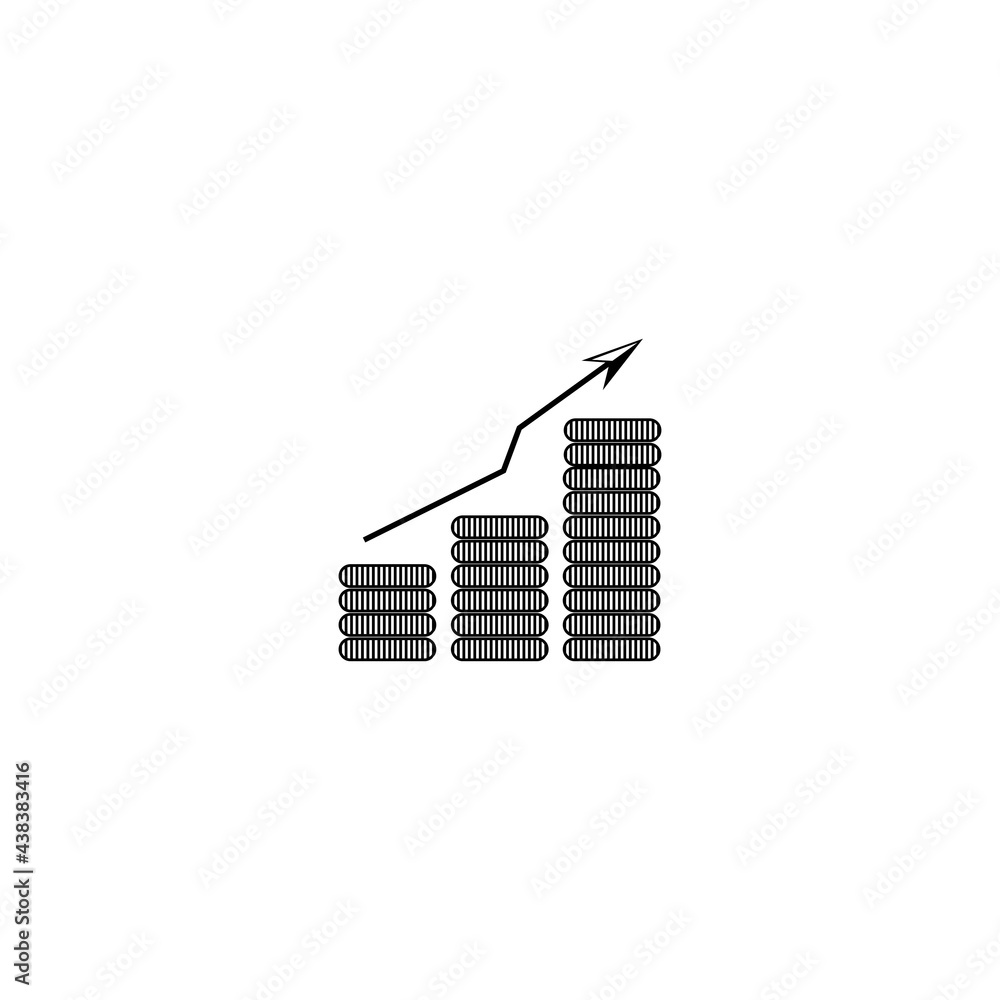 Aufkleber graph icon in trendy flat style isolated on grey background. chart bar symbol for your web site desi