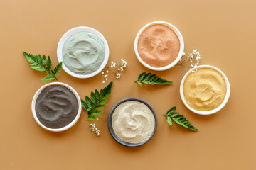Textured clay cosmetic mask for body and face care