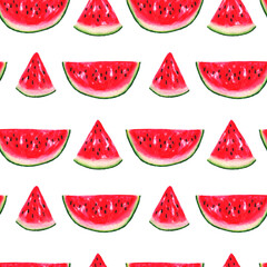 Watermelon seamless pattern. Illustration for fabric und textile design, wallpaper, wrapping, food design, decoration.