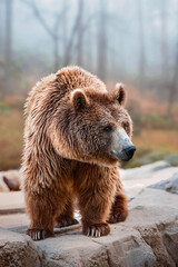Obraz premium Grizzly bear in the forest