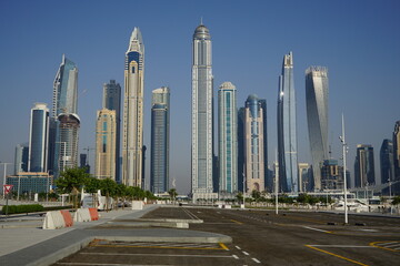 Fototapeta na wymiar View on skyscrapers in Dubai Marina