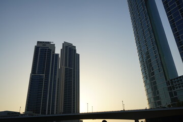 Fototapeta na wymiar Skyscrapers in Dubai Marina