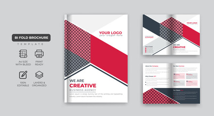 04 page Bi-Flod Company profile, Back,Cover And Inside page Design. Digital agency company profile,annual report flyer template