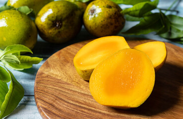 Slices of ripe mangoes - a summer fruit