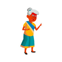 indian elderly woman shaming granddaughter in kitchen cartoon vector. indian elderly woman shaming granddaughter in kitchen character. isolated flat cartoon illustration