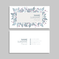 Abstract Business Card Template With Flowers_21