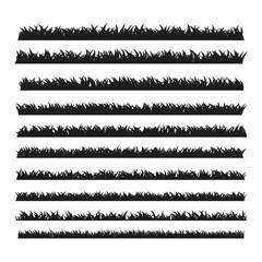 Black grass border silhouette for Halloween ghost graveyard decoration.