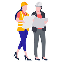 Construction architect engineer worker illustration.