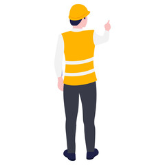 Fototapeta premium Construction architect engineer worker illustration.