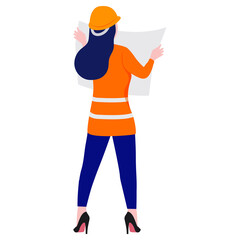 Construction architect engineer worker illustration.