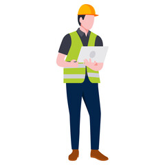 Construction architect engineer worker illustration.