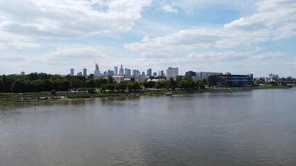 Fototapeta na wymiar View at Warsaw city skyline 
