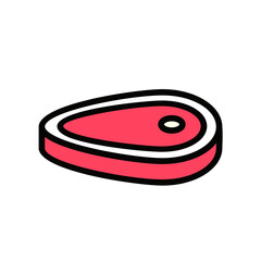 Meat icon Design Template. Illustration vector graphic. simple flat color line style icon isolated on white background. Perfect for your web site design, logo, symbols of restaurants, cafe