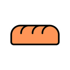 Bread icon Design Template. Illustration vector graphic. simple flat color line style icon isolated on white background. Perfect for your web site design, logo, symbols of restaurants, cafe