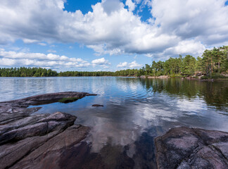 Landscape with a lake. Sweden - 438396032