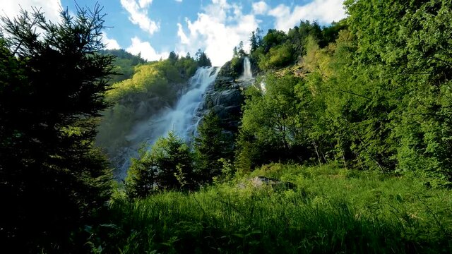 Landscape of the Nardis Waterfalls - Dolomites Italy