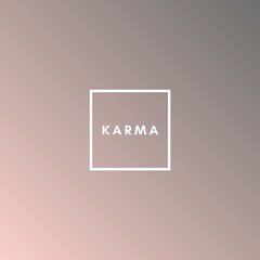 Karma (one word quote) on Gradient background with combination of two color, for Magazines, books and hardcover journals.