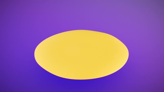 Abstract Geometric Morphing of 3d Shapes Seamless. Yellow Objects on Purple Background Looped 3d Animation. Torus, Sphere, Cube, Circle Geometry Tricks Concept. Satisfying Video. 4k UHD 3840x2160.