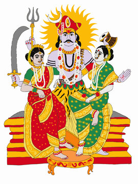 A beautiful illustration of indian gods and godesses