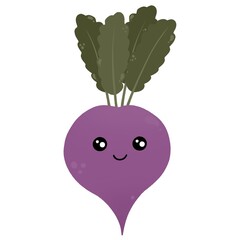 cute purple beet with a smile