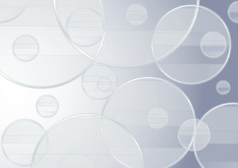 複数の円が広がる透明感のある灰色の抽象背景