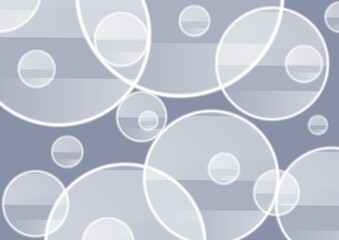 複数の円が広がる透明感のある灰色の抽象背景