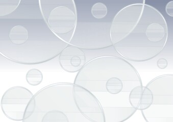 複数の円が広がる透明感のある灰色の抽象背景