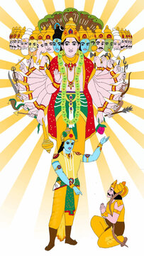 A beautiful illustration of indian gods and godesses