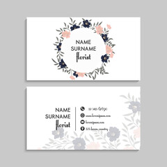Naklejka na ściany i meble Floral Business Card With Frame_2