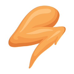 Chicken wing cartoon icon. Roasted, fried poultry clipart. Grilled, baked, cooked duck, turkey, goose.