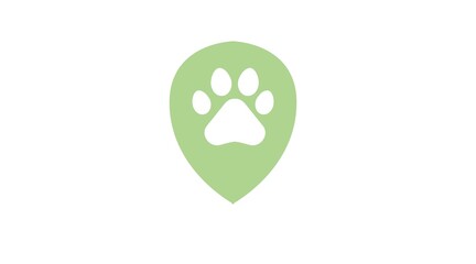 Vet Location Icon. Location sign illustration with a dog print