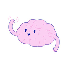 Happy Brain Wave Hello. Modern Flat Vector Illustration. Train Your Brain. Social Media Template.