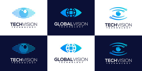 creative Tech shield security logo design template collection