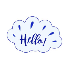 Hello. Modern Flat Vector Illustration. Lettering Composition. Social Media Template.