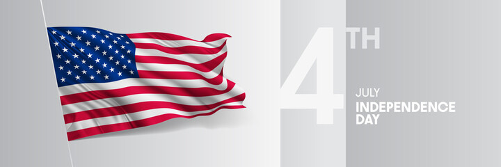 USA happy independence day greeting card, banner vector illustration