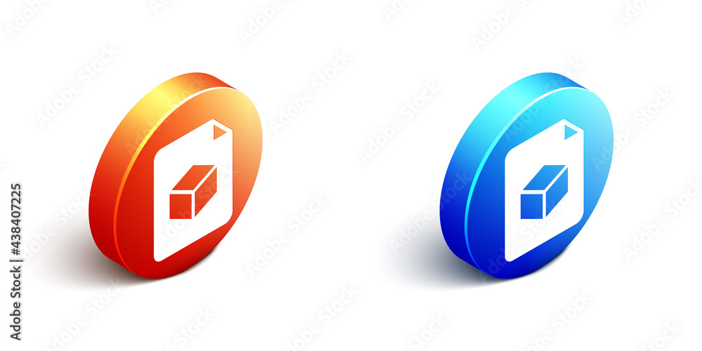 Poster isometric isometric cube file icon isolated on white background. geometric cubes solid icon. 3d squa
