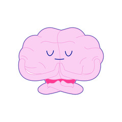Happy Brain Meditate. Modern Flat Vector Illustration. Train Your Brain. Social Media Template.