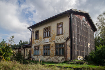 Obraz premium Former train station in Latvia.