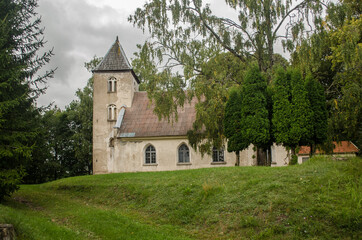 Fototapeta na wymiar Lutheran church in Gaiki village, Latvia.