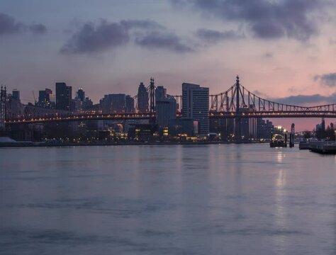 Roosevelt Island Night to day time lapse