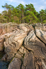 Fold rocks at a beach