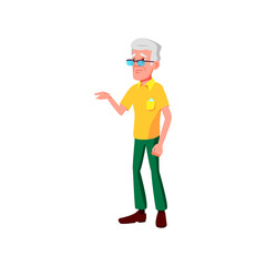 aged man taking medicaments in pharmacy cartoon vector. aged man taking medicaments in pharmacy character. isolated flat cartoon illustration