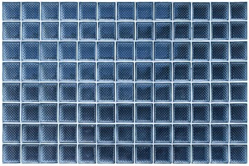Blue translucent glass block wall pattern and background seamless