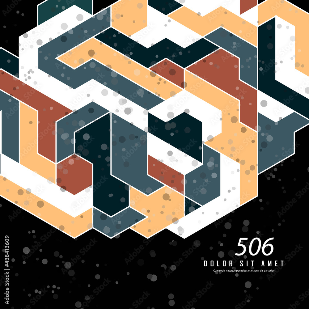 Poster flat geometric covers design. color vector modern cover. simple shapes composition background. futur