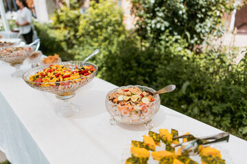 Food on a table. Catering and restaurant concept.