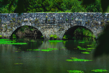 stone bridge through the lake